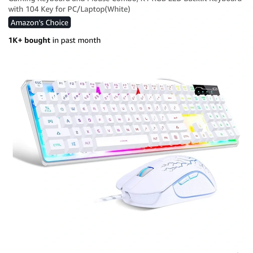 MageGee K1 Keyboard and Mouse Combo - White